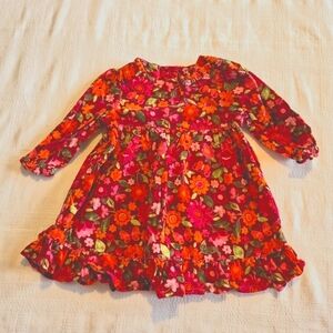 Gymboree girls size 12-18 months Butterfly Girl corduroy dress, floral EUC